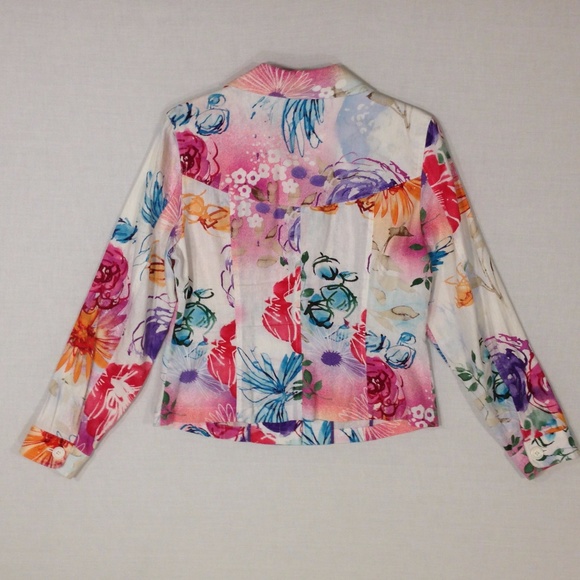 Coldwater Creek women’s floral jacket s 10 - Picture 4 of 8